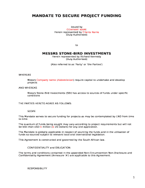 Mandate Letter Sample  Form