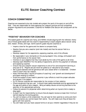 Soccer Coach Contract Template  Form