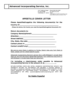 Apostille Cover Letter Sample  Form