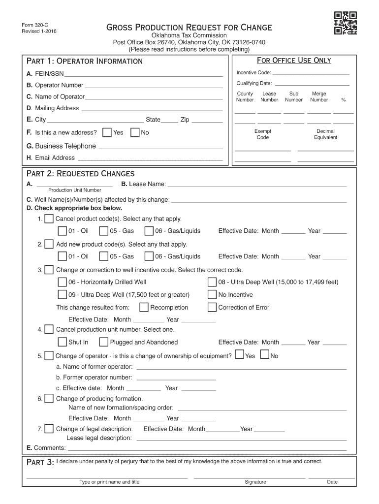  Gross Production Form 320 C 2016