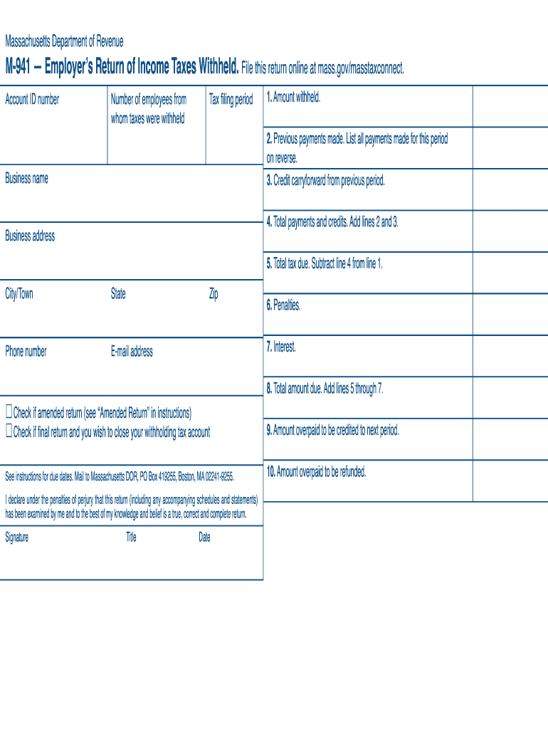  M 941 Form 2018