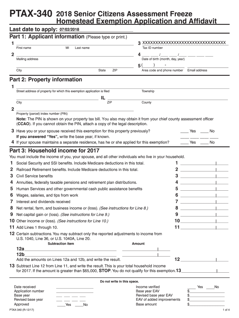  Form Ptax 340 Illinois 2018