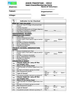 Spot Check Form Template