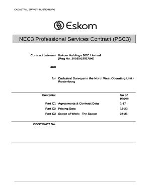 Nec3 Professional Services Contract April Download  Form