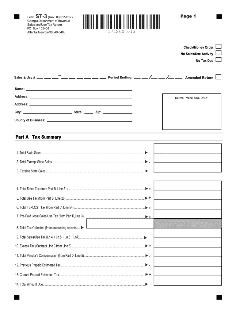 Sales Tax St 3 20172024 Form Fill Out and Sign Printable PDF