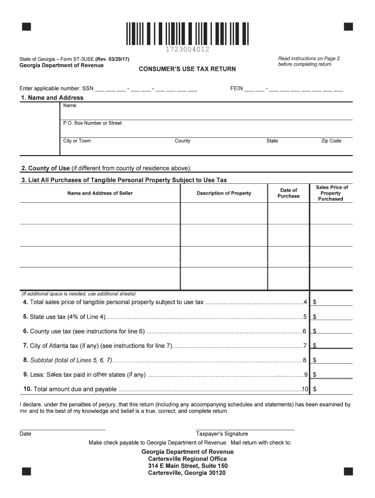  Georgia Form St 3use 2017