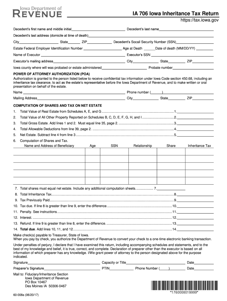  Inheritance Tax Checklist Iowa Department of Revenue Iowa Gov 2020