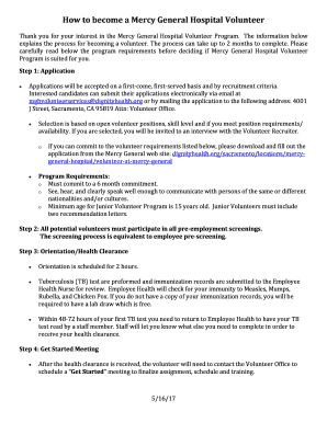  Carefully Read below the Program Requirements Before Deciding If Mercy General Hospital Volunteer 2017