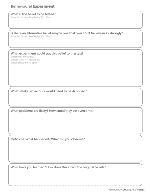 Behavioural Experiment  Form