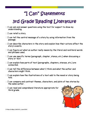 3rd Grade Reading Literature  Form