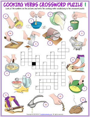 Cooking Verbs Crossword Puzzle  Form