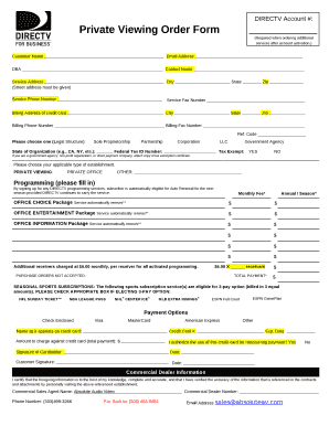 Directv Bill PDF  Form