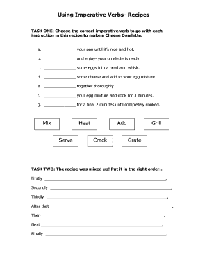 Using Imperative Verbs Recipes  Form