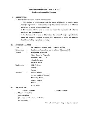 Detailed Lesson Plan in Tle  Form