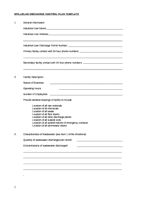 Slug Control Plan Template  Form