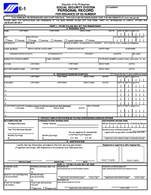 For ISSUANCE of SS NUMBER  Form