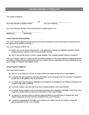 Locum Contract Template  Form