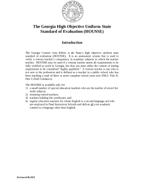 The Georgia High Objective Uniform State