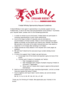Fireball Sponsorship  Form