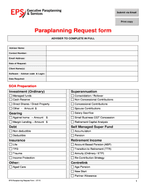Paraplanning Request Form