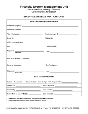 Financial System Management Unit  Form