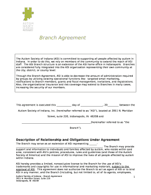 Branch Agreement Sample  Form