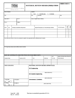 Material Review Board Template  Form