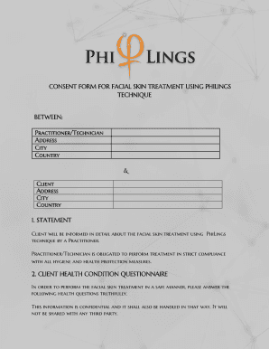 CONSENT FORM for FACIAL SKIN TREATMENT USING PHILINGS