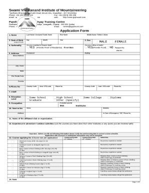 Svim Mount Abu  Form