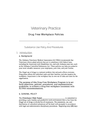 Drug Workplace Policies  Form