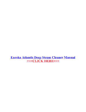 Eureka Atlantis Deep Steam Cleaner Manual  Form