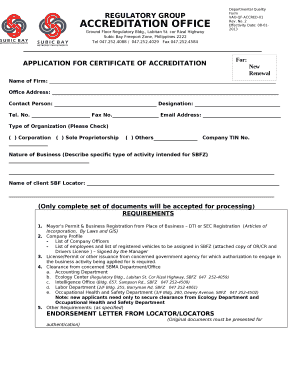 Certificate of Accreditation Sample  Form