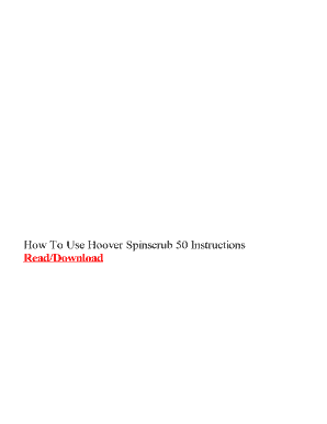 Hoover Spinscrub 50 Manual  Form