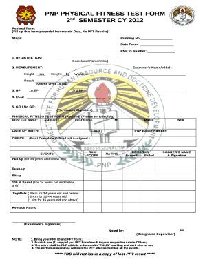 Pnp Pft Form