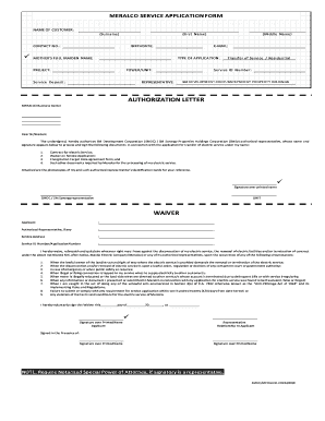 MERALCO SERVICE APPLICATION FORM