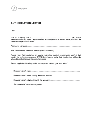 Vfs Oci Consent Letter Sample  Form