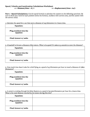 Acceleration Problems Worksheet and Answers PDF  Form