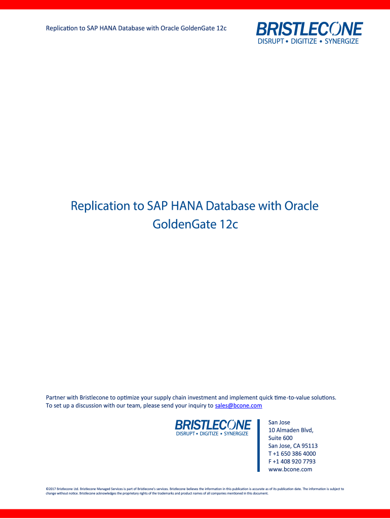 Replica on to SAP HANA Database with Oracle GoldenGate 12c  Form