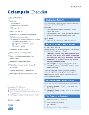 Eclampsia Checklist  Form