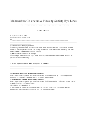 Society Bye Laws PDF  Form