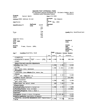 Marshall and Swift Residential Cost Handbook  Form