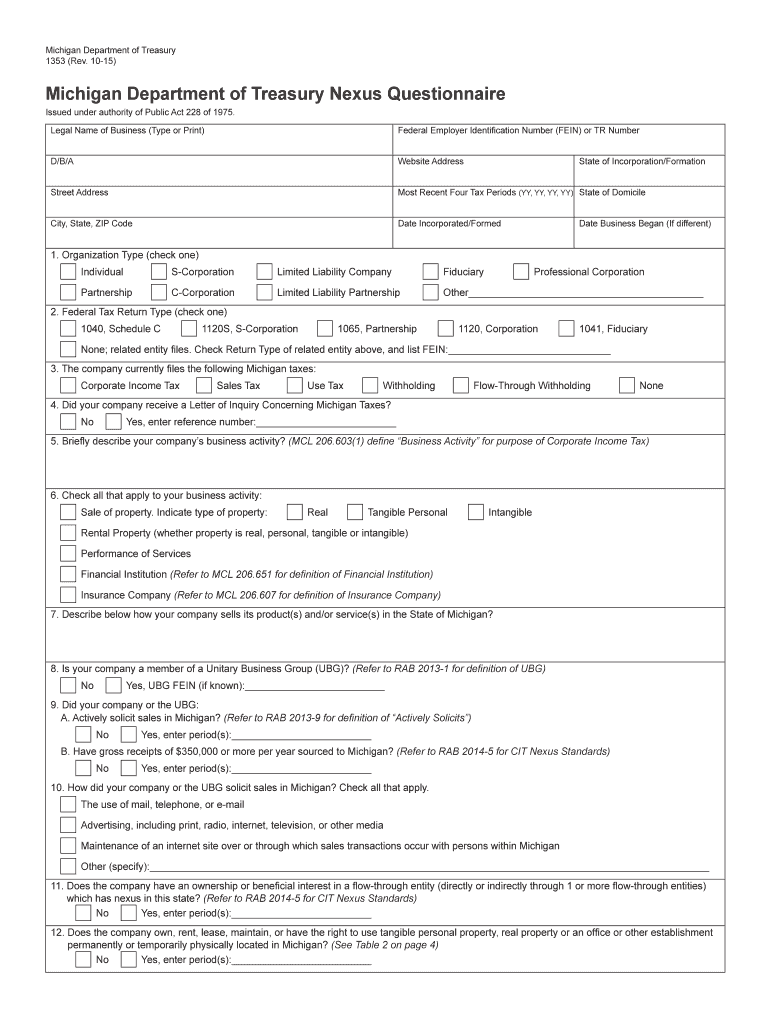  Form 1353 2015-2024