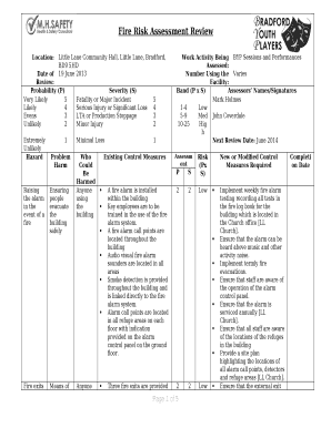 Fire Risk Assessment  Form