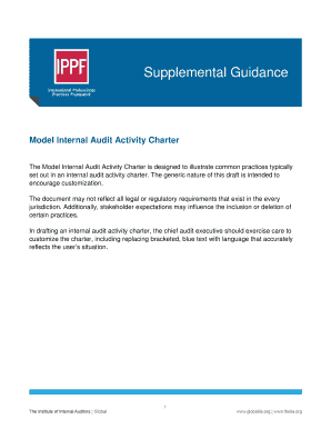 Model Internal Audit Activity Charter  Form