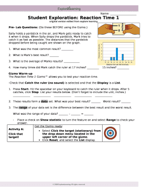  Reaction Time Gizmo Answer Key 2008