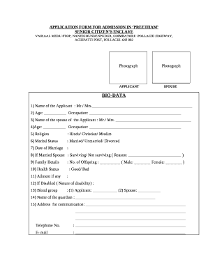 Preetham Tariff  Form