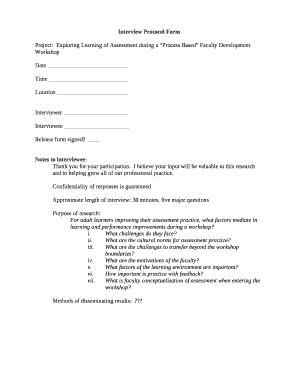 Interview Protocol Template  Form