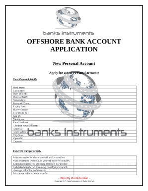 Offshore Bank Account  Form