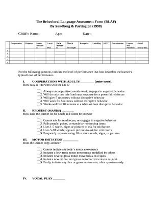 Blaf Assessment  Form