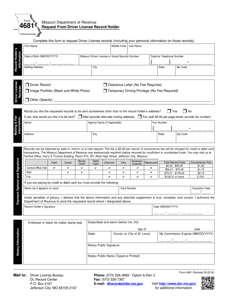  Missouri Form 4681 2018